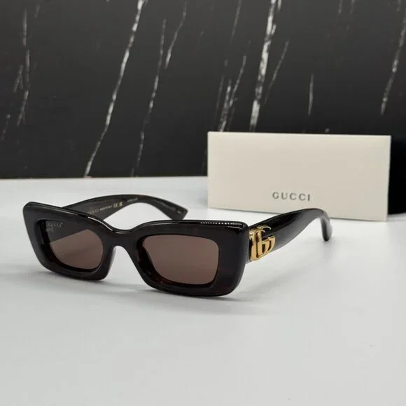 NEW GG1827S 002 GUCCI SUNGLASSES DARK HAVANA WOMEN EYEWEAR GUCCI Gucci GG1827S 002 Cat Eye Sunglasses Dark Havana - eye-oo.com main image 3